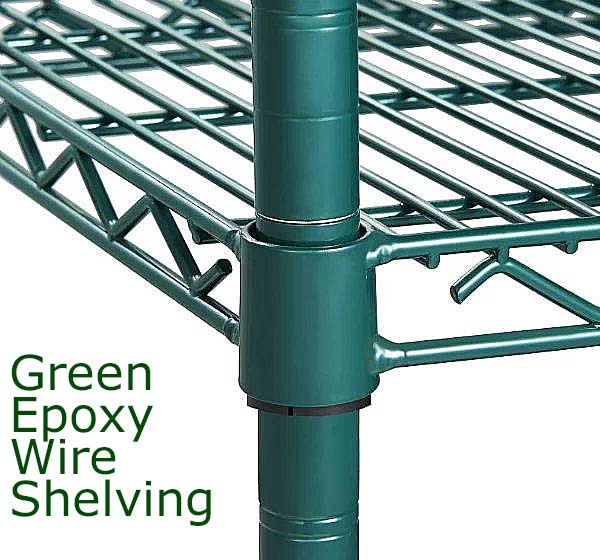 Green Epoxy Wire Shelving