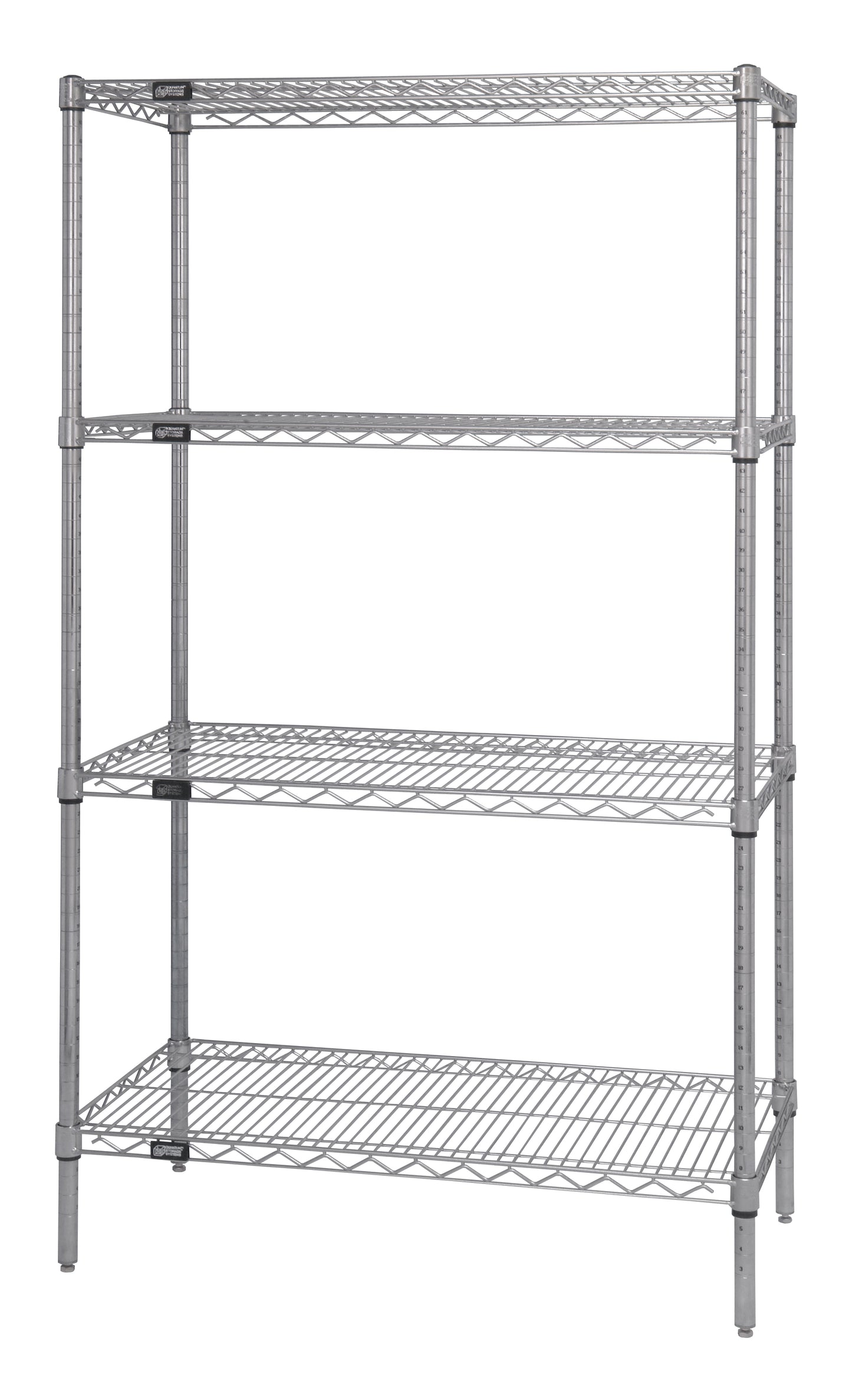 4-Tier Grey Epoxy Wire Shelving Wire 24x145x57