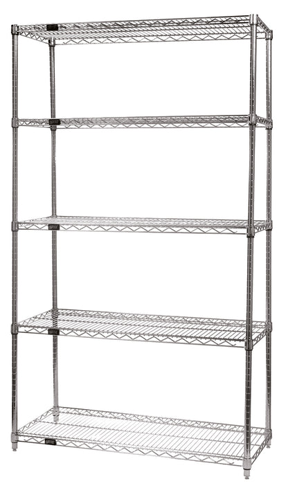 4-Tier Grey Epoxy Wire Shelving Wire 24x145x57