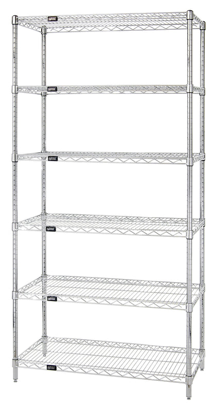 4-Tier Grey Epoxy Wire Shelving Wire 24x145x57