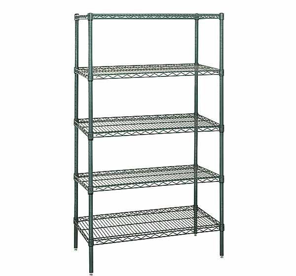 4-Tier Grey Epoxy Wire Shelving Wire 36x72x74